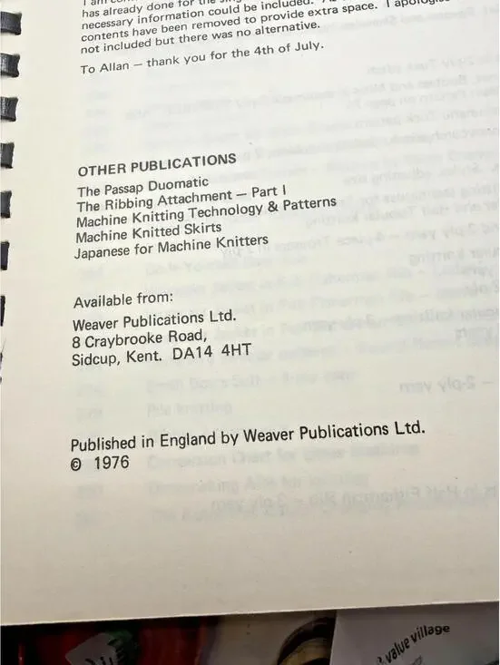 Singer Knitting Machine Ribber SRP-50 Instruction Manual + Part 2 Pattern Book - Picture 7 of 7